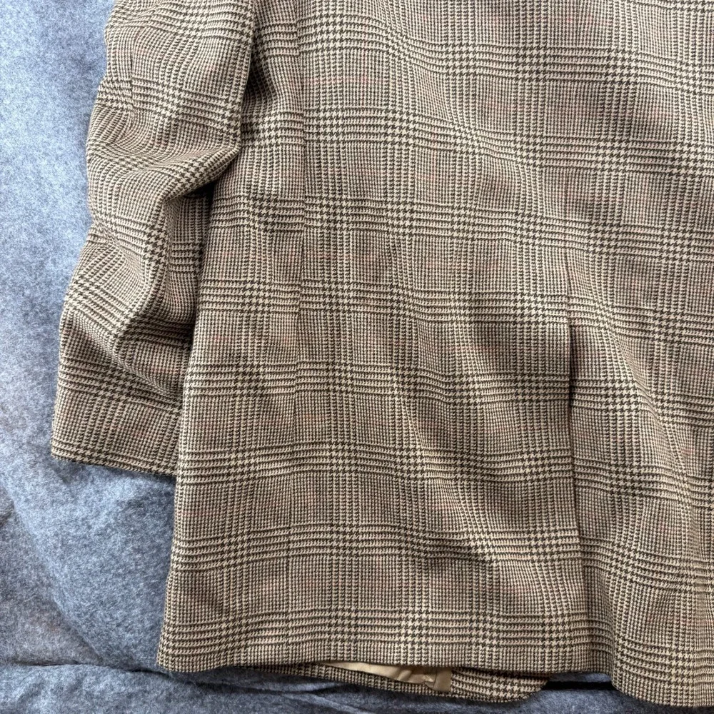 Brooks‎ Brothers Sport Coat VTG 43LG Tan Glen Plaid Two Button Blazer Jacket USA